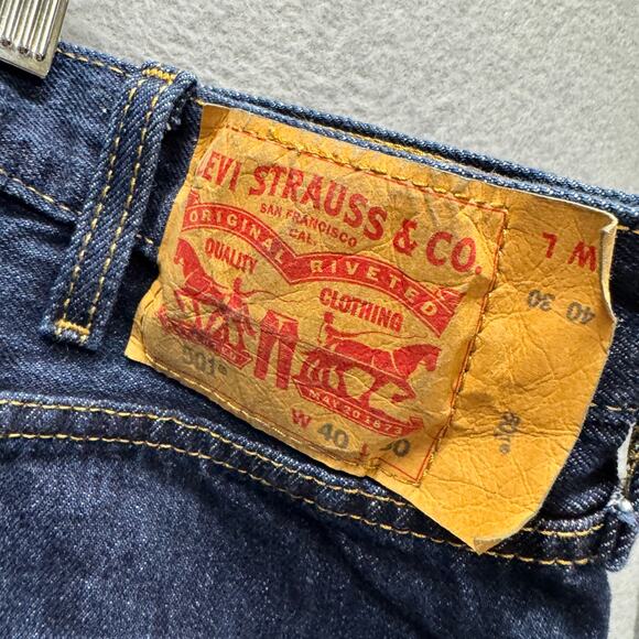 Levi's 501 Jeans Mens 40x30 ACTUAL Original Button Fly Blue Denim Dark Wash NEW - Picture 7 of 11